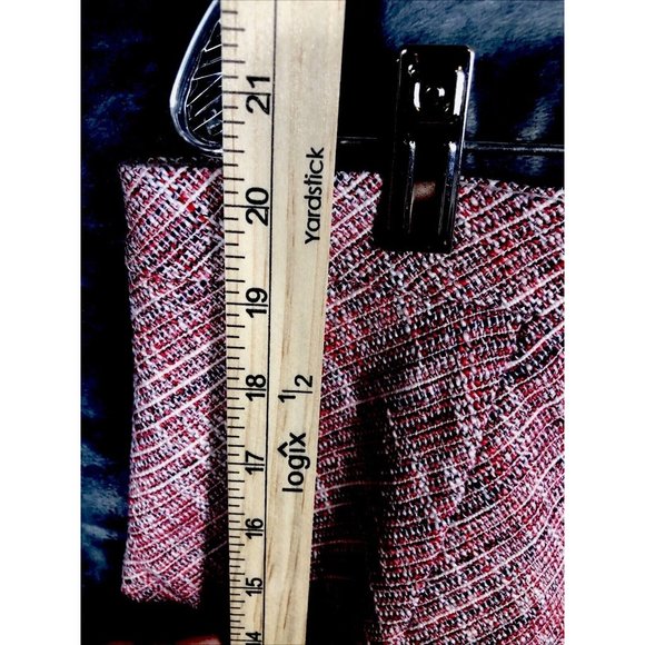Banana Republic Womens Tweed Pink Fringe A Line Lined Skirt Faux Wrap Size 12 - Picture 4 of 7